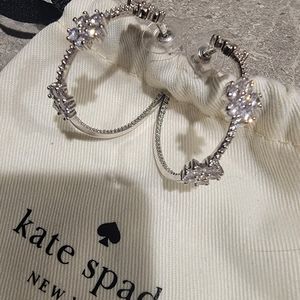 Kate Spade Gardenia Flower Hoop Earrings